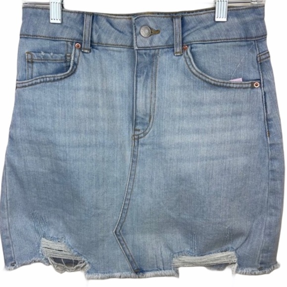 NEW Wild Fable Distressed Jean Skirt Light Wash 2 - Picture 1 of 10